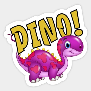 Cute Happy Dinosaur Purple Dino Sticker